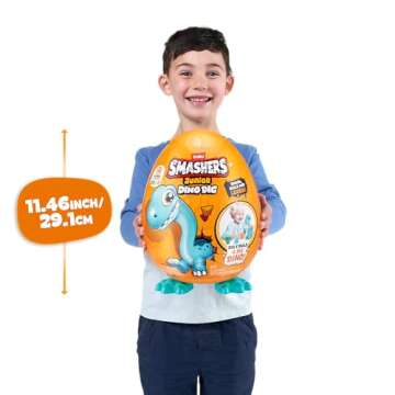 Smashers Junior Dino Dig Large Egg (Brontosaur) by ZURU 18+ Surprises Compounds Mold Dinosaur Preschool Toys Build Construct Sensory Play for Kids 18 Months - 3 Years