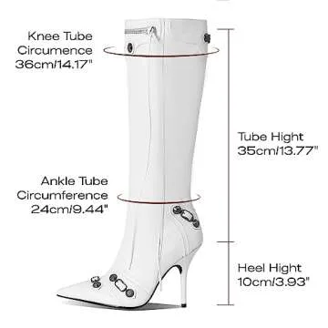 Stylish VOMIRA Knee High Women Boots with Rivets