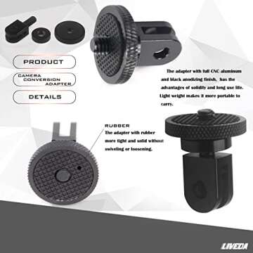 Niewalda Aluminum Camera Tripod Mount Adapter - 2pcs ¼-20 Conversion Adapter for GoPro/Sony/Insta36...
