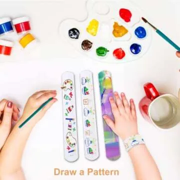 Uniticber White Slap Bracelets, 36 PCS DIY Slap Bracelets for Kids Blank Slap Bracelets Bulk Craft Painting Vinyl Wristband for Party Favors