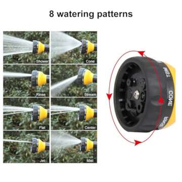 Kamirola High Pressure 8 in 1 Car Wash Brush Foam Gun,Garden Hose Nozzle Foam Cannon Bottle Soap Sprayer,Lawn, Car Wash, Cleaning，Patio, Pet Bathing