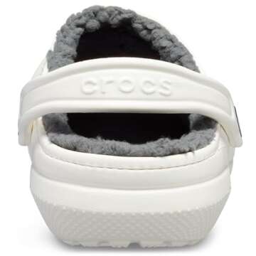 Crocs Men's and Women's Classic Lined Clog, White/Grey 2, USMen5/Women7