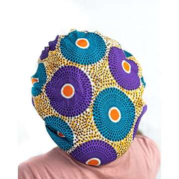 Hair Bonnets for Black Women Curly Kinky Hair Locs and Braids Double Layer Stretch Satin Protective Sleep Cap (Purple(Adah))