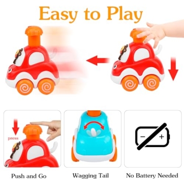 Vibrant Baby Toy Cars for 1-3 Year Olds - Educational Gifts