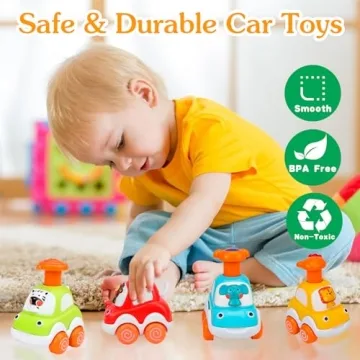 Vibrant Baby Toy Cars for 1-3 Year Olds - Educational Gifts