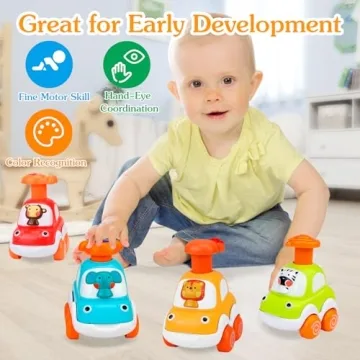 Vibrant Baby Toy Cars for 1-3 Year Olds - Educational Gifts