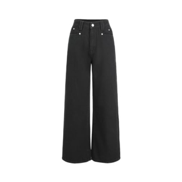 CIDER Denim High Waist Wide Leg Jeans: Classic Black in XS - Versatile and Chic Style