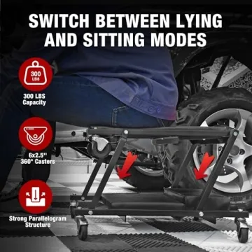 Durable Rolling Automotive Creeper 300 Lbs Capacity