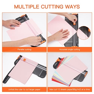 Portable 12 Inch Paper Cutter with Safety Features
