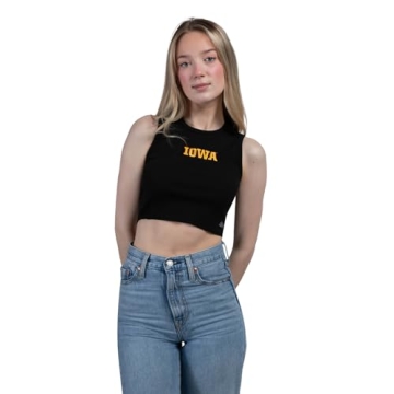 Hype & Vice Cut-Off Tank for Women - University of Iowa Game Day Top, Cropped Style