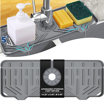 Silicone Faucet Splash Catcher for Organized Kitchen Cleanup