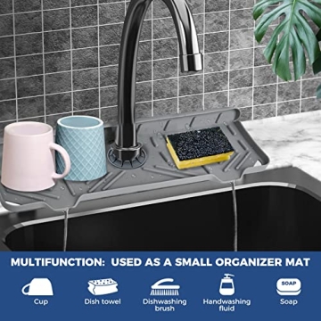 Silicone Faucet Splash Catcher for Organized Kitchen Cleanup