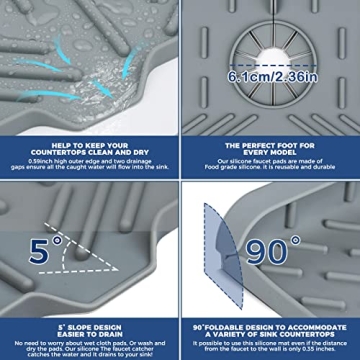 Silicone Faucet Splash Catcher for Organized Kitchen Cleanup