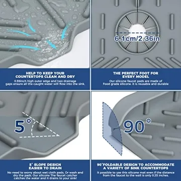 Silicone Faucet Splash Catcher for Organized Kitchen Cleanup