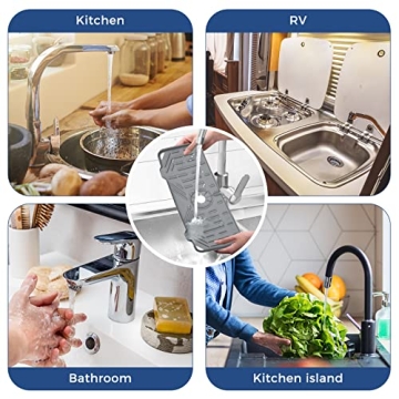 Silicone Faucet Splash Catcher for Organized Kitchen Cleanup