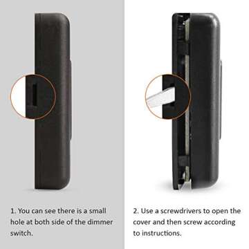 Facon 12Volt Touch Dimmer Switch, 50Watts Max, Use with 12V LED Lights, Incandescent and Halogen Bulbs for RV, Camper, Marine, and Strip Lights