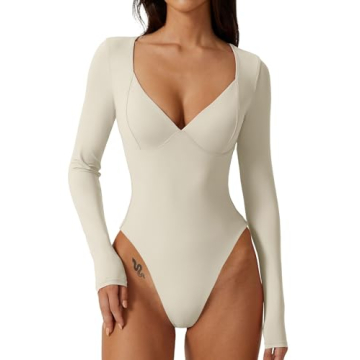QINSEN Sweetheart Neckline Bodysuit for Women