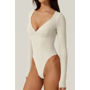 QINSEN Sweetheart Neckline Bodysuit for Women