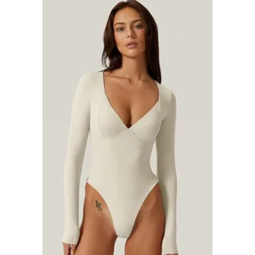 QINSEN Sweetheart Neckline Bodysuit for Women
