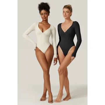 QINSEN Sweetheart Neckline Bodysuit for Women