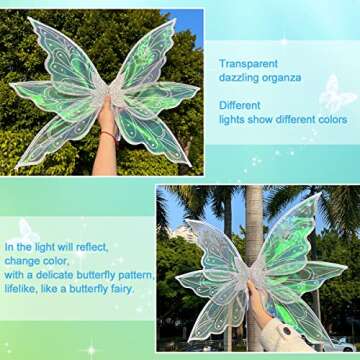 quescu Fairy Wings for Girls Women - Magical Butterfly Wings for Parties and Dress Up