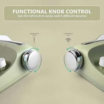 YUNZII Upgraded Wireless Typewriter Keyboard, Retro Aesthetic with Integrated Stand,Cute Round Keycaps, USB-C/Bluetooth Connection for Table, Phone, PC and Win/Mac/Android (B307, Sweet Mint)