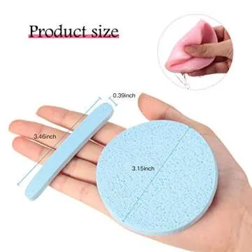 Loyim 120 Pieces Compressed Facial Sponge for Estheticians Face Makeup Removal Cleansing Sponge Pad Exfoliating Spa Wash Round Facial Cleansing Pads Supplies(Pink, Yellow, Blue)