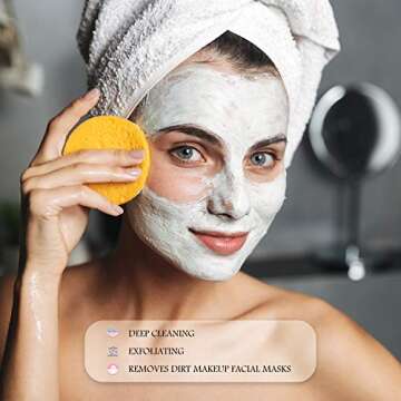 Loyim 120 Pieces Compressed Facial Sponge for Estheticians Face Makeup Removal Cleansing Sponge Pad Exfoliating Spa Wash Round Facial Cleansing Pads Supplies(Pink, Yellow, Blue)