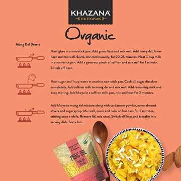 Khazana ORGANIC Mung Dal 2lb - Yellow Petite Split Beans | Non-GMO, Gluten Free & Kosher | Authentic Lentils From India