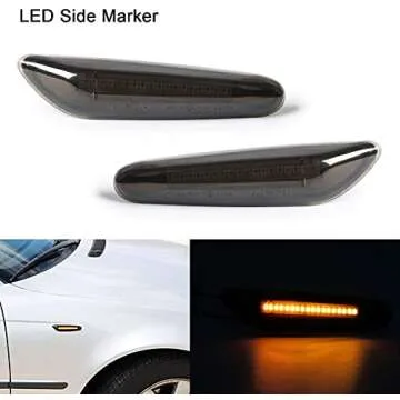 GemPro 2-Pack Amber LED Side Marker Turn Signal Lights Smoke Lens Blinker for BMW E90 E91 E92 E93 E4...
