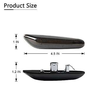 Gempro 2-Pack Amber LED Side Marker Turn Signal Lights Smoke Lens Blinker for BMW E90 E91 E92 E93 E46 E53 E60 E61 X3 E83 X1 E84 E81 E82 E87 E88