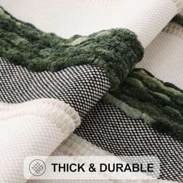 Simmore Boho Decorative Throw Pillow Covers 18x18 Set of 2, Tufted Farmhouse Pillow Covers with Tassels for Cozy Bohemian Couch Sofa Bedroom Home Decor, Green