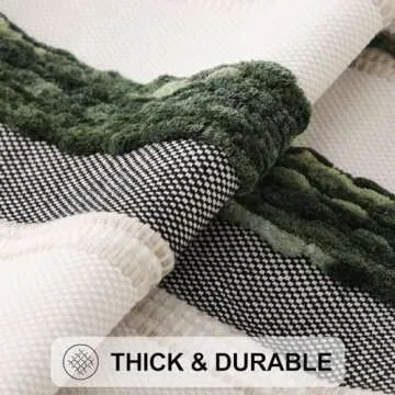 Simmore Boho Decorative Throw Pillow Covers 18x18 Set of 2, Tufted Farmhouse Pillow Covers with Tassels for Cozy Bohemian Couch Sofa Bedroom Home Decor, Green