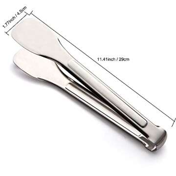Tenta KitcheKitchen Tongs Stainless Steel Buffet serving utensils Salad BBQ Tongs Heavy Duty Serving...
