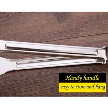 Tenta KitcheKitchen Tongs Stainless Steel Buffet serving utensils Salad BBQ Tongs Heavy Duty Serving Food Tongs for Frying,Cooking,Clipping Toast Bread,Grilling,Pastry, Sandwich,12 Inch （3 Pack）