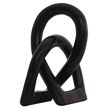 Stoneage Arts Continuous Looped Entwined Love Knot Sculpture Unique Modern Contemporary Décor Hand-...