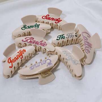 Personalized Rhinestone Big Claw Hair Clips for Women
