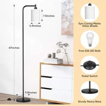 QiMH Modern Adjustable Floor Lamp for Living Room