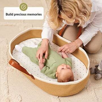 Moses Basket for Easy Diaper Changing & Stylish Travel