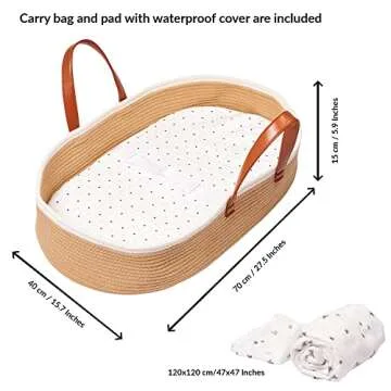 Moses Basket for Easy Diaper Changing & Stylish Travel