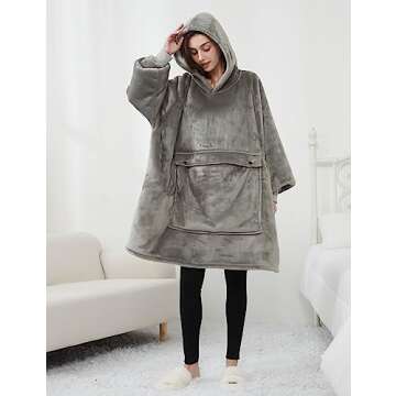 KFUBUO Wearable Blanket Hoodie for Adults Oversized Comfort