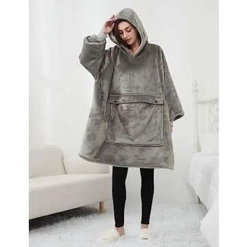 KFUBUO Wearable Blanket Hoodie for Adults Oversized Comfort