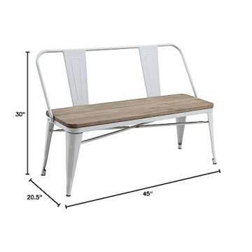 HOMES: Inside + Out White Trevin Industrial Bench,