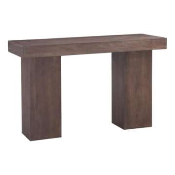 Bassett Mirror Company Padula Brown Oak Console in Dark Brown Mango Wood