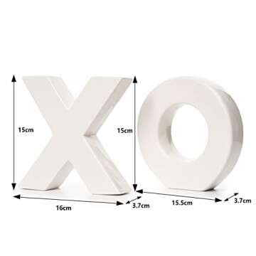 XOXO Vase Set, Two X and O White Flower Vases by Gute - XO Hugs & Kisses Decor Plants Modern Minimalist Art Decorative Centerpiece for Living Room, Bedroom, Kitchen, Office, Love, Wife Gifts 6" H