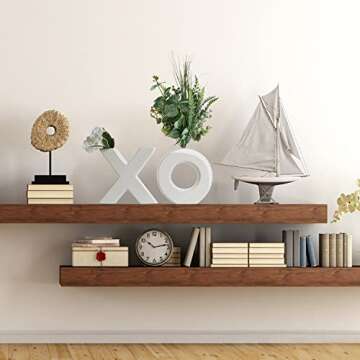 XOXO Vase Set, Two X and O White Flower Vases by Gute - XO Hugs & Kisses Decor Plants Modern Minimalist Art Decorative Centerpiece for Living Room, Bedroom, Kitchen, Office, Love, Wife Gifts 6" H