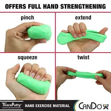 CanDo TheraPutty Standard Hand Exercise Putty For Rehabilitation, Exercises, Hand Therapy, Occupational Therapy, Hand Strengthening, Improve Motor Skills, Stress Relief 4-ounce