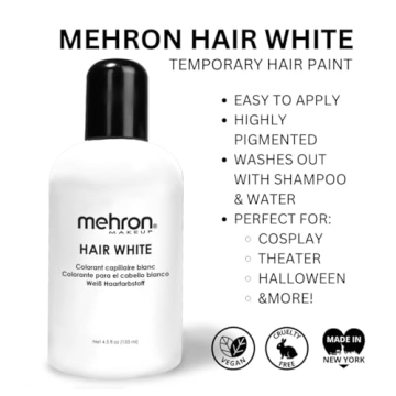 Mehron Makeup Hair White Temporary Color for Theatre Events