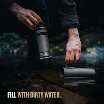 GRAYL UltraPress Titanium Water Purifier Bottle for Travel