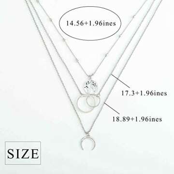 Elegant Bohemian Silver Layered Necklace for Women